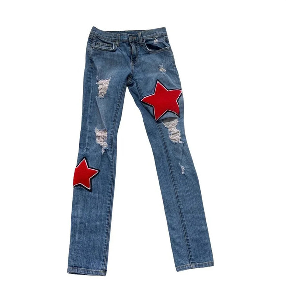 CARMAR Star Patch Jeans LF Sz 24 - Picture 2 of 7